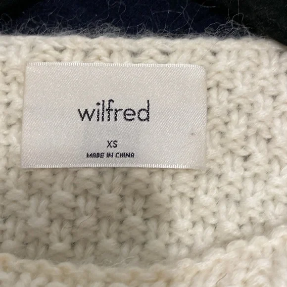 NWOT Aritzia Wool Blend  Crew Neck Knitted Ivory Long Sleeve Sweater Siz… - Picture 10 of 12